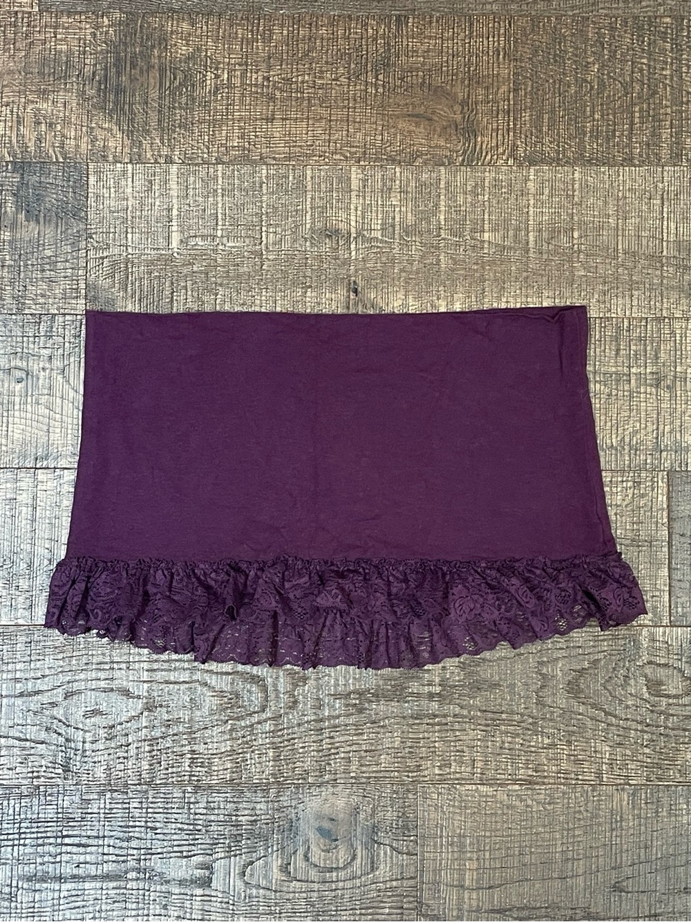 Nomad Hemp Wear Purple Lace Ruffle Mini Skirt Medium